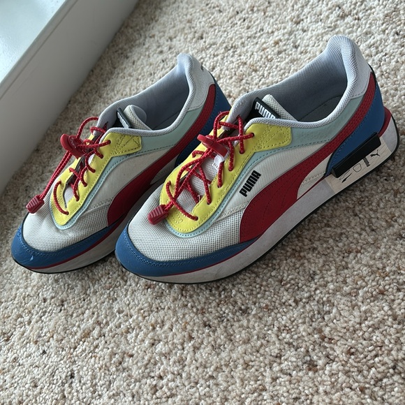 Puma Shoes - Puma future rider icon  primary color red white blue and yellow sneakers